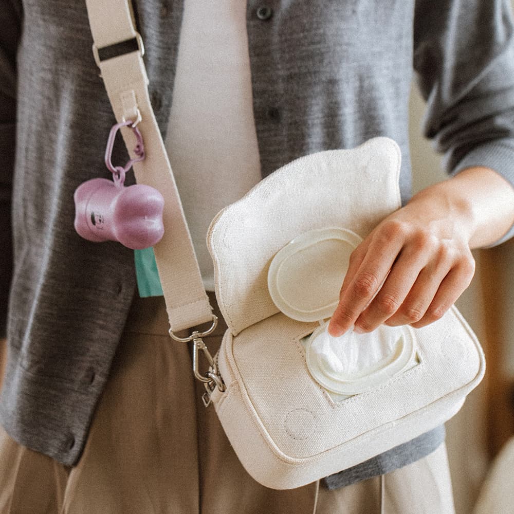 맘스버디 물티슈 미니백 캔버스 아이보리 이미지